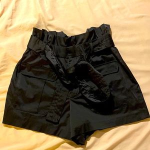 Zara Satin Paper Bag Waist Shorts